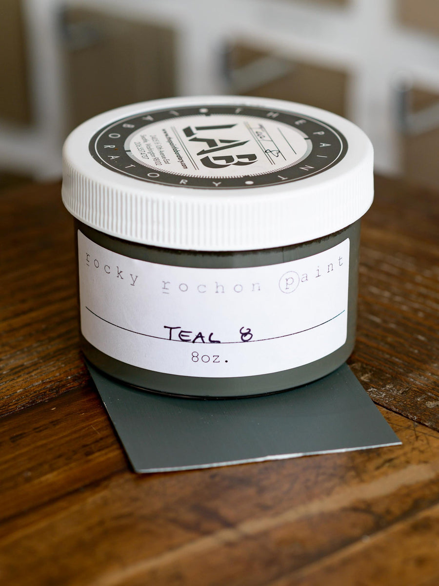 Eight fluid ounce Test Pot placed on a painted sample